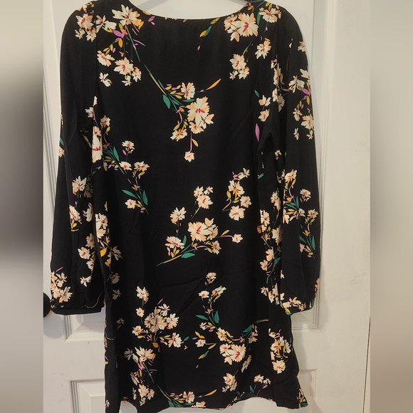 Lulu's Dark Navy Floral Long Sleeve Dress Size LG - Picture 6 of 6